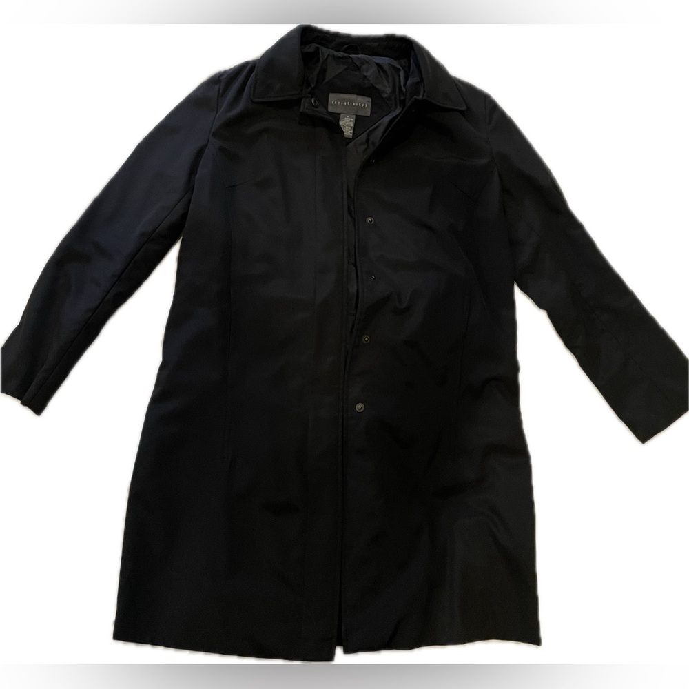 Black nylon rain jacket NWOT